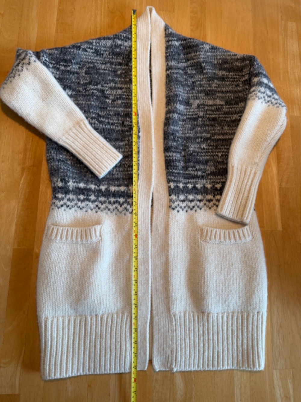 Banana Republic Blocked Fair Isle Long Open Cardigan